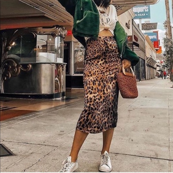 leopard midi skirt forever 21
